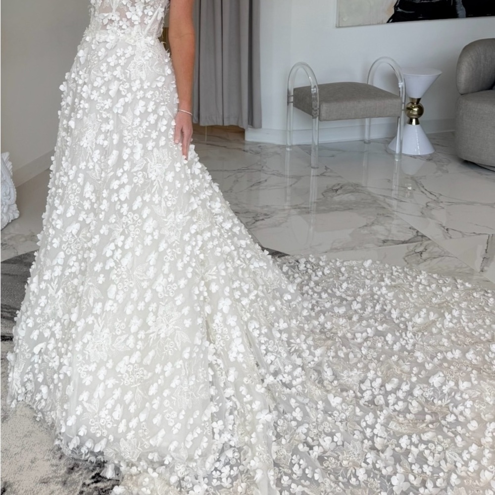 Rivini White Floral Wedding Dress